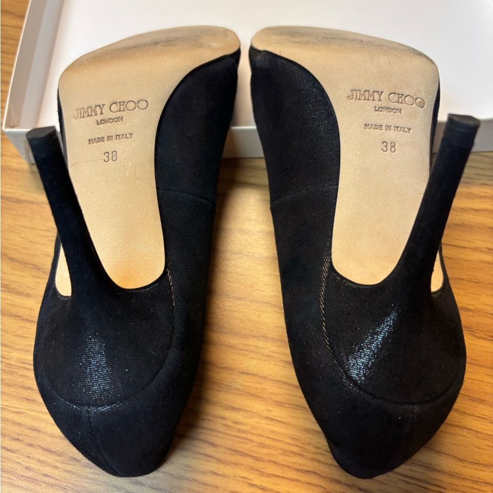 Jimmy Choo Wetlook Suede/Mesh Black - Picture 12 of 13